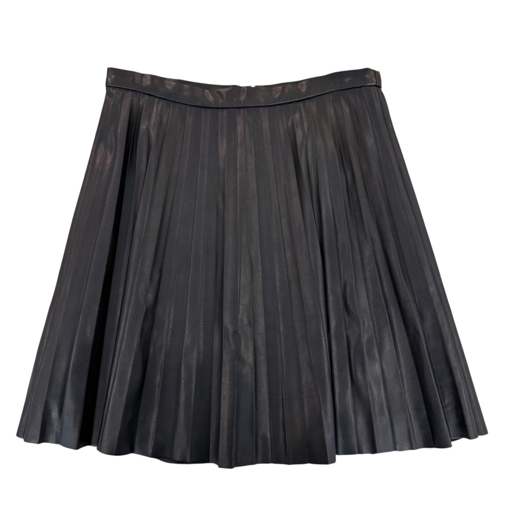 J. Crew faux leather pleated mini skirt, black, size 2